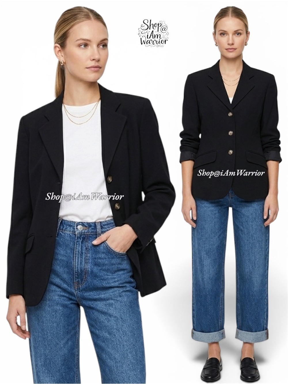 The Limited black tailored wool three button blazer *shop@iamwarrior